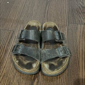 Birkenstock brown gray Arizona Strappy  Sandals sz 9